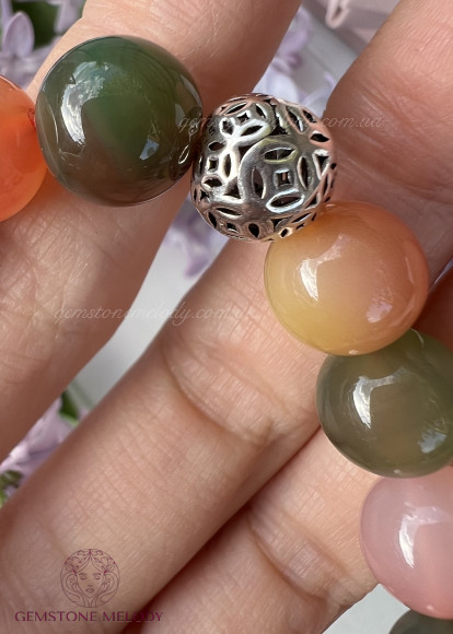 Браслет з агату різнокольорового