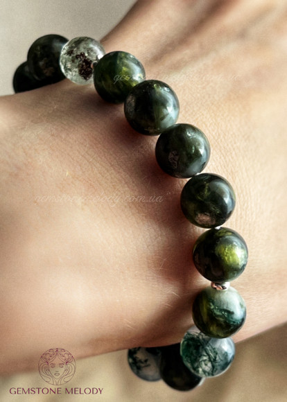 Браслет з зеленим лепідолітом