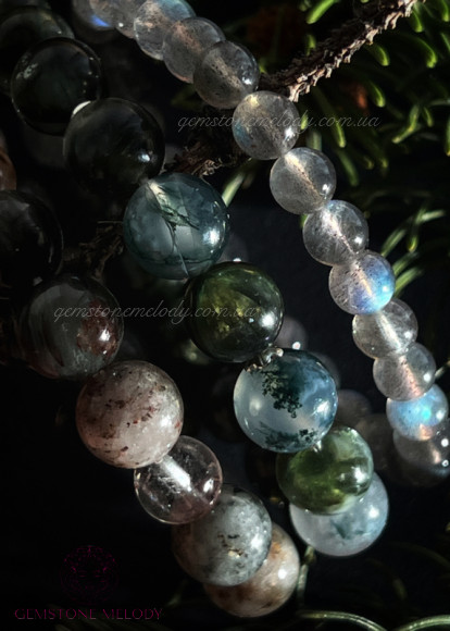 Браслет з зеленим лепідолітом