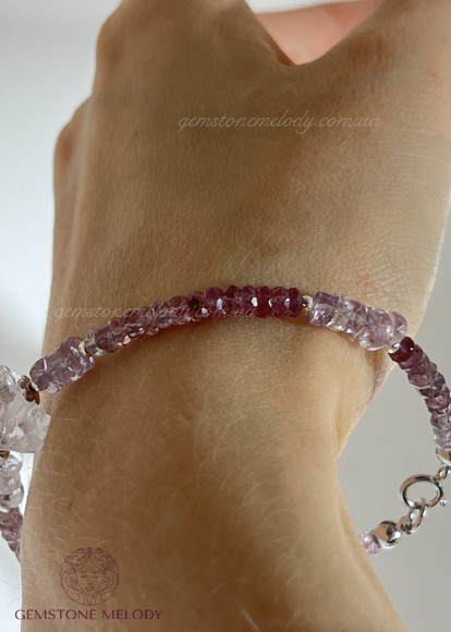 Браслет зі шпінели, аметиста