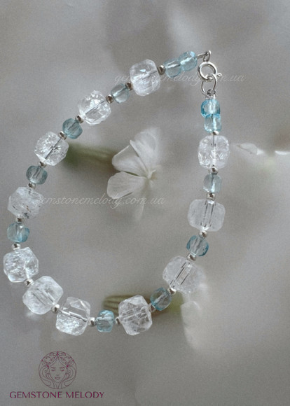 Браслет з гірського кришталю та топазу