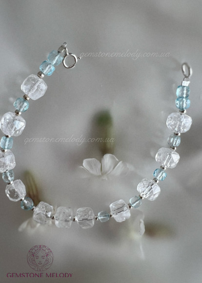 Браслет з гірського кришталю та топазу