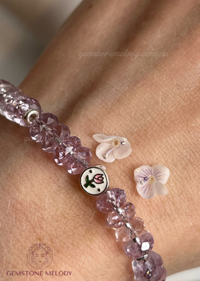 Браслет з граненим аметистом