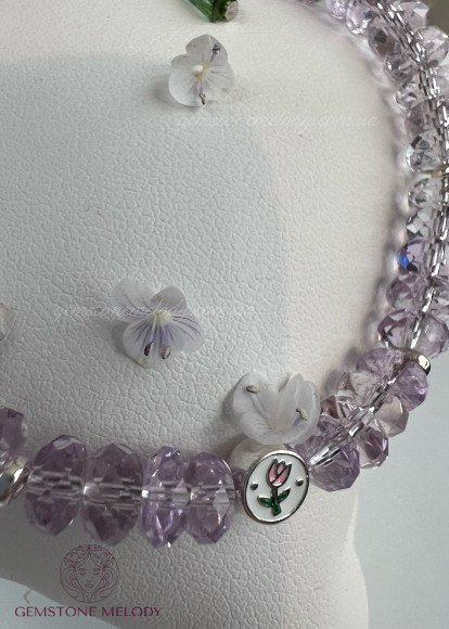 Браслет з граненим аметистом