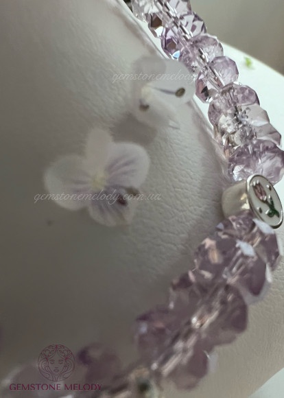 Браслет з граненим аметистом