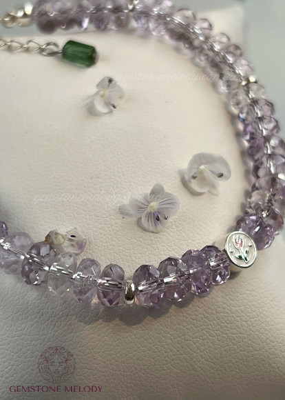 Браслет з граненим аметистом