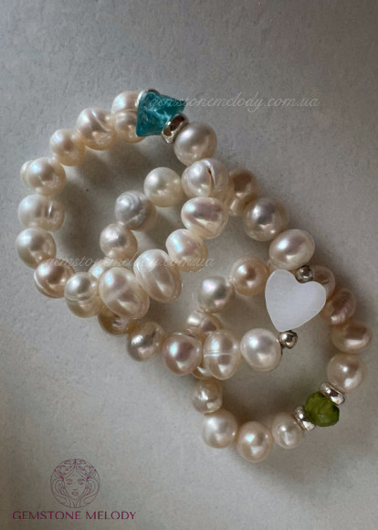 Каблучка на резинці з натуральних каменів