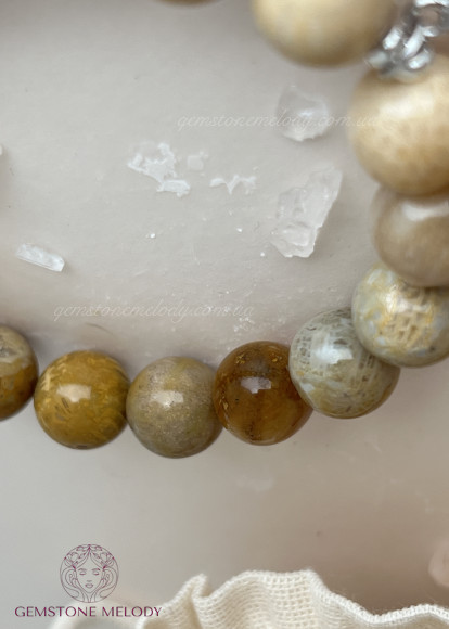 Браслет з скамʼяніли коралом 