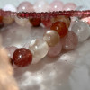 Браслет з квіткового Агату, полуничного кварцу, сонячного каменя двох видів, яшми 