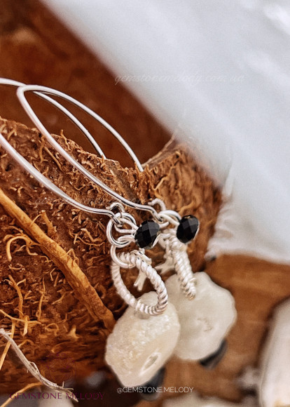 Сережки з жеодами агату