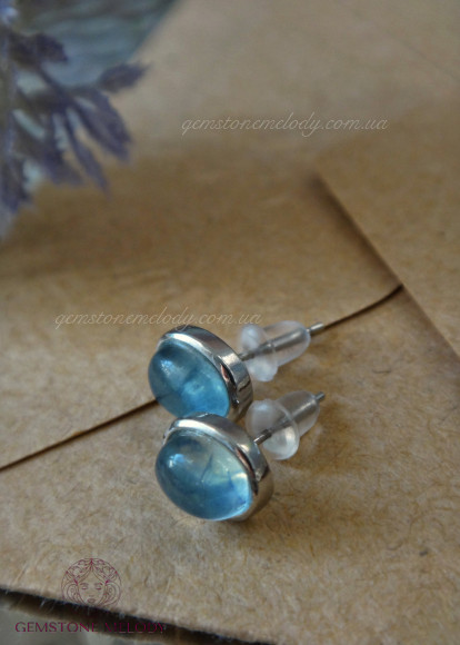 Серьги с аквамарином 