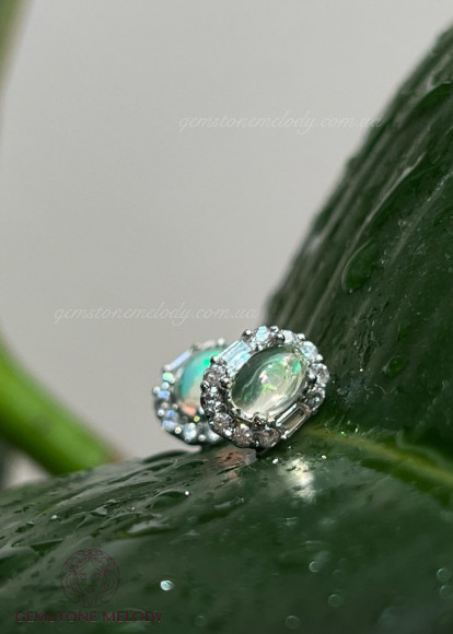 Сережки з опалом , у сріблі